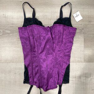Vintage Purple and Black Lace Corset Top